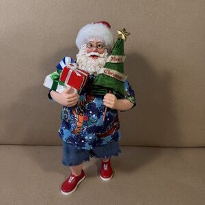 Vintage Department 56 Possible Dreams Beach Santa Holding Presents & Umbrella